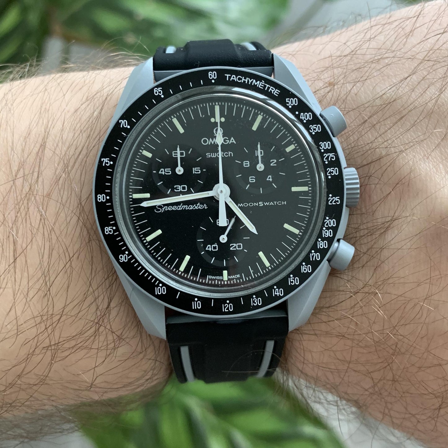 Armband strap Omega Swatch MoonSwatch schwarz silikon