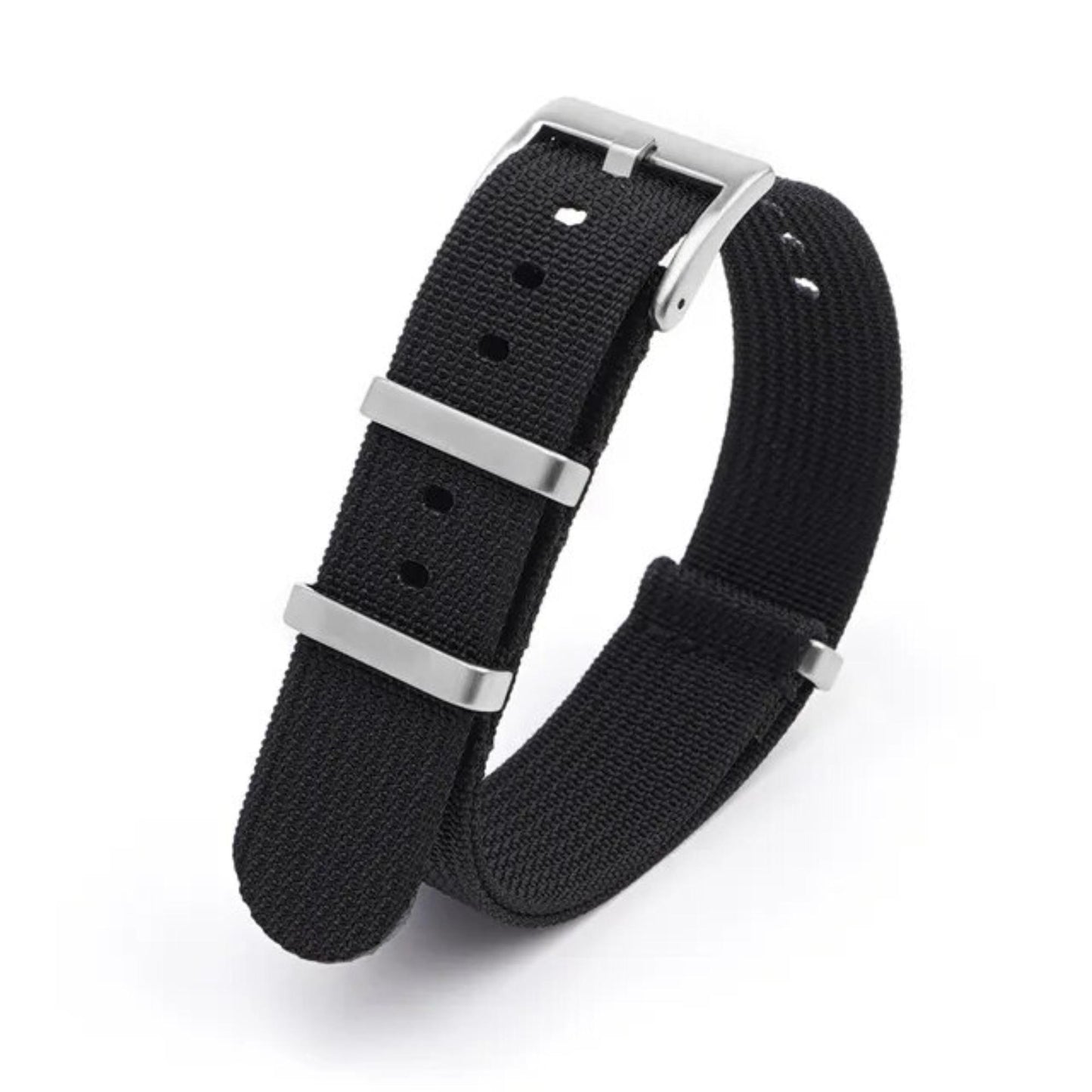 Bracelet strap nylon Omega Swatch MoonSwatch noir