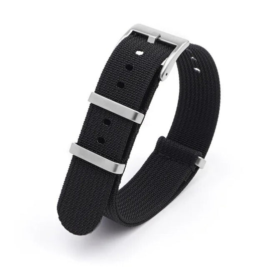 Bracelet strap nylon Omega Swatch MoonSwatch noir