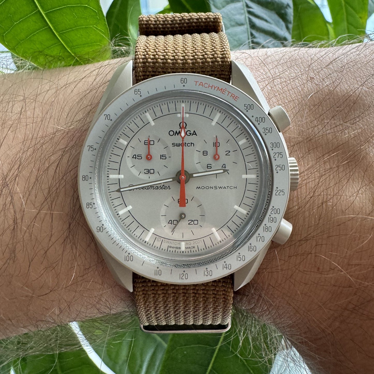 Omega Swatch MoonSwatch strap nylon brown