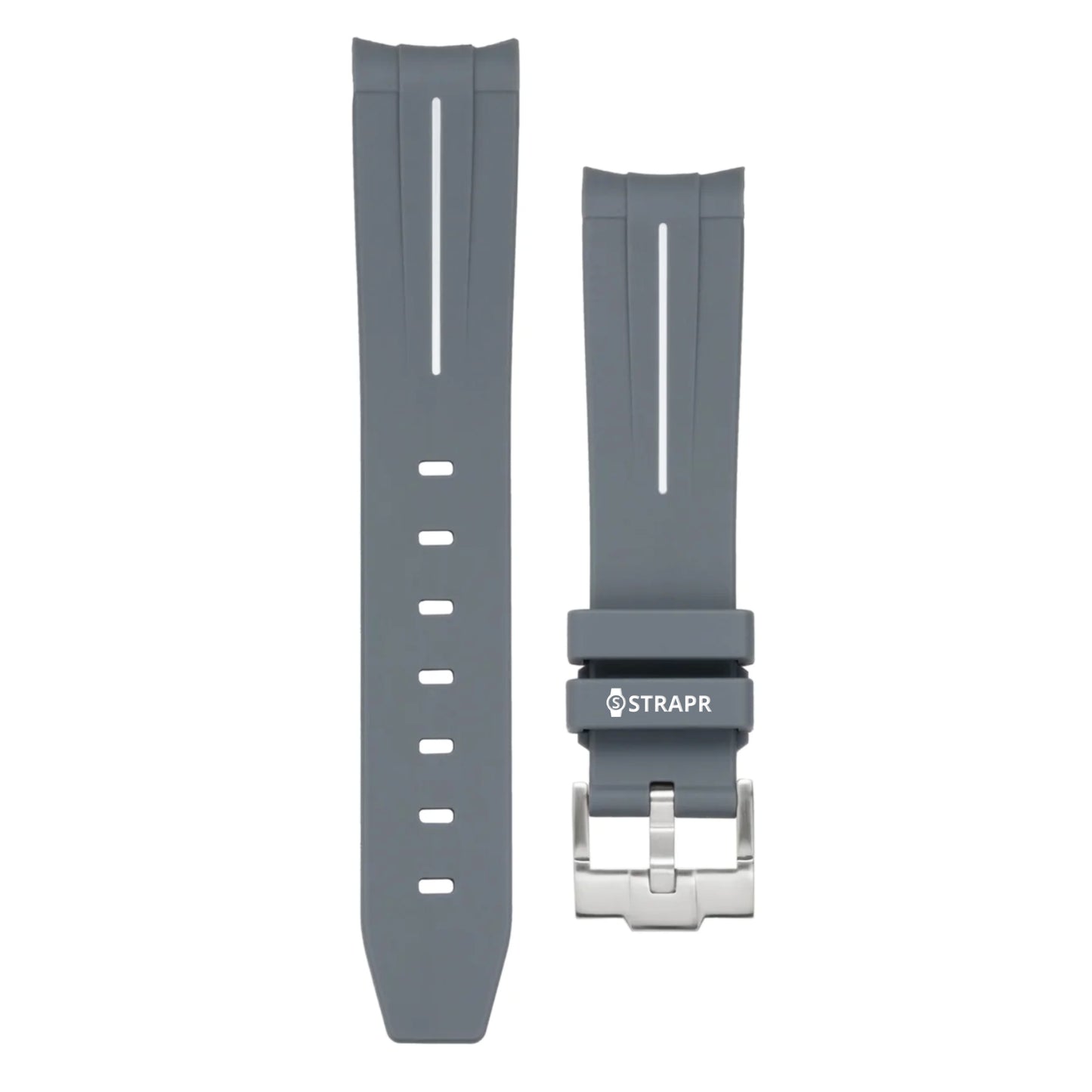 Bracelet strap Omega Swatch MoonSwatch gris et blanc