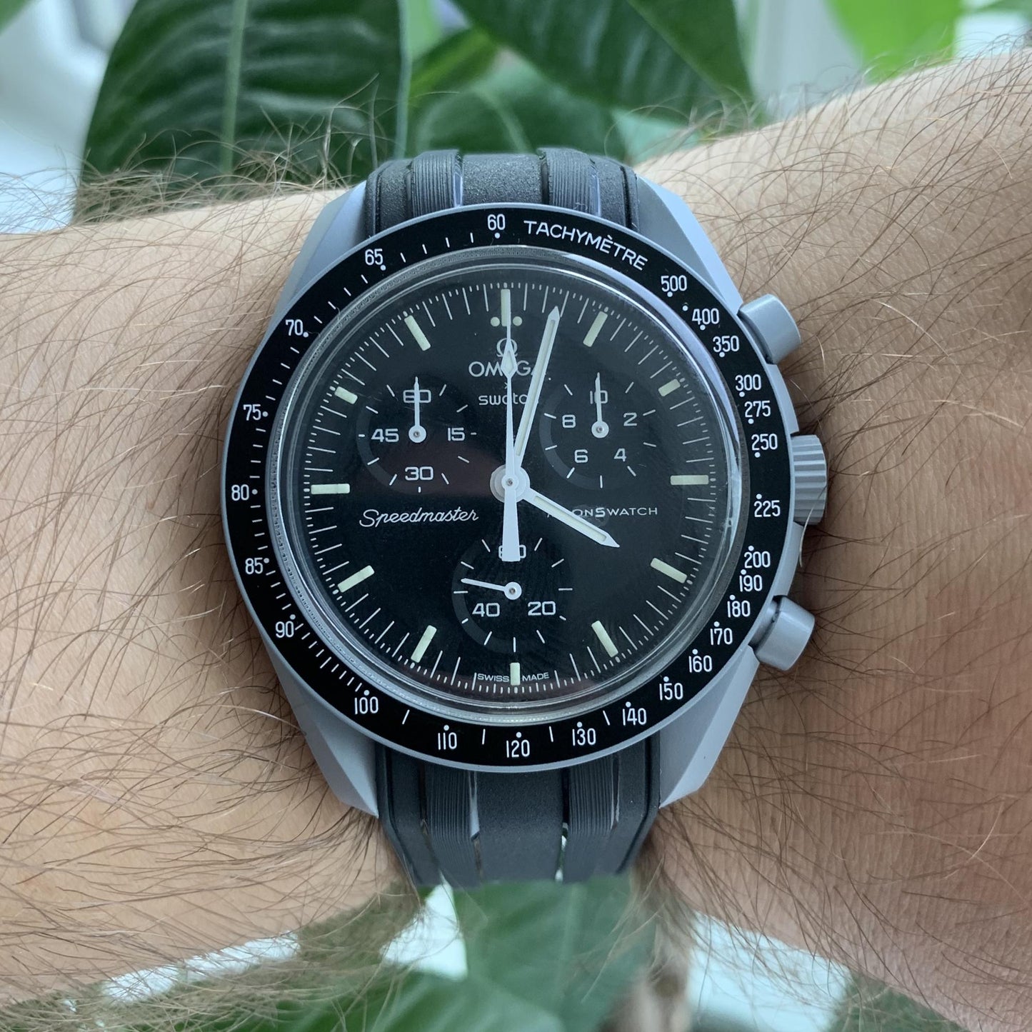 Bracelet strap Omega Swatch MoonSwatch Seamaster noir