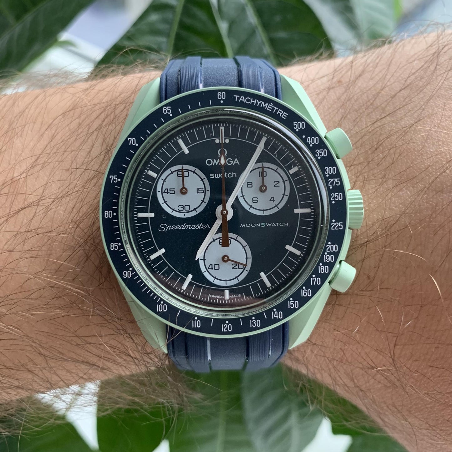 Bracelet strap Omega Swatch MoonSwatch Seamaster bleu