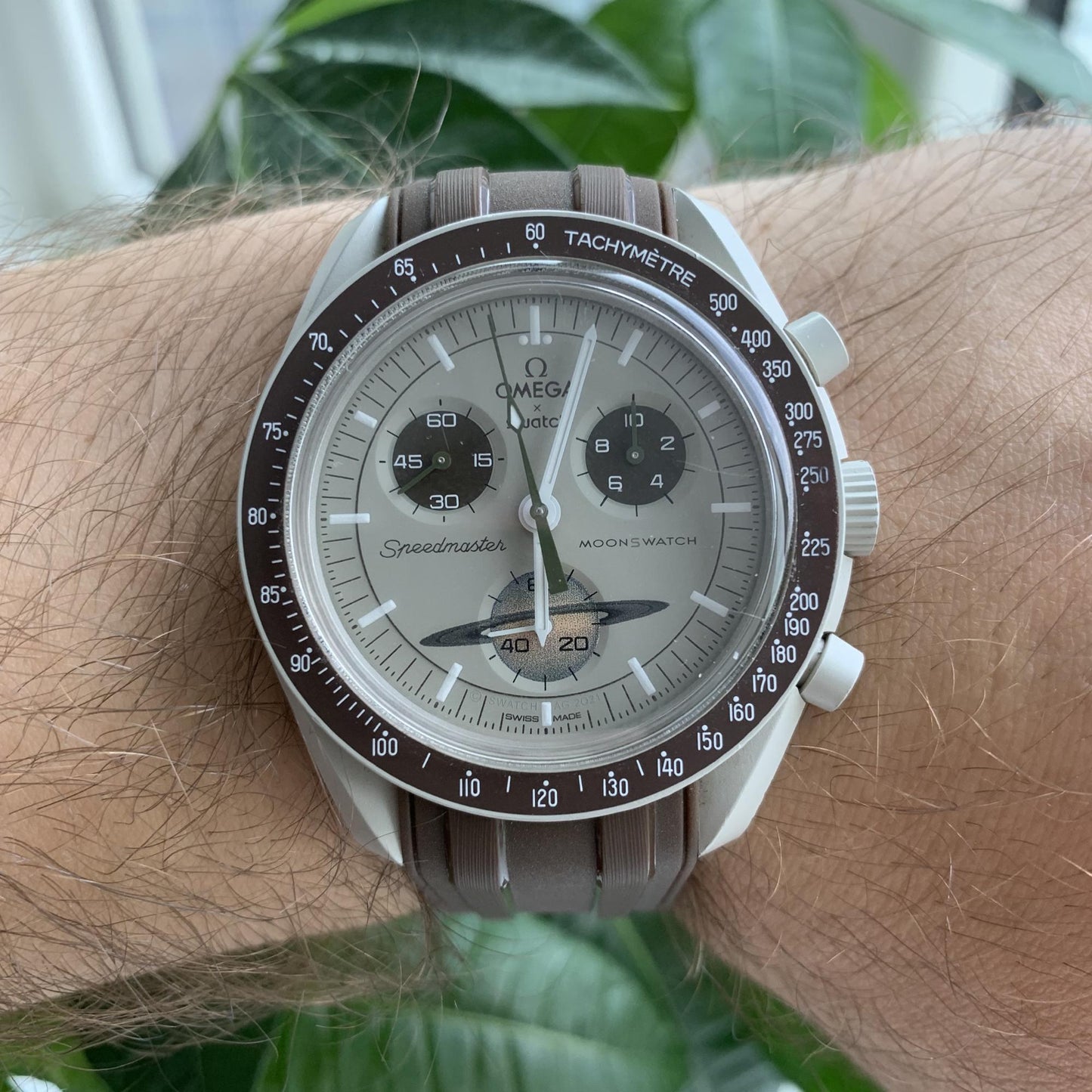 Armband strap Omega Swatch MoonSwatch Seamaster braun