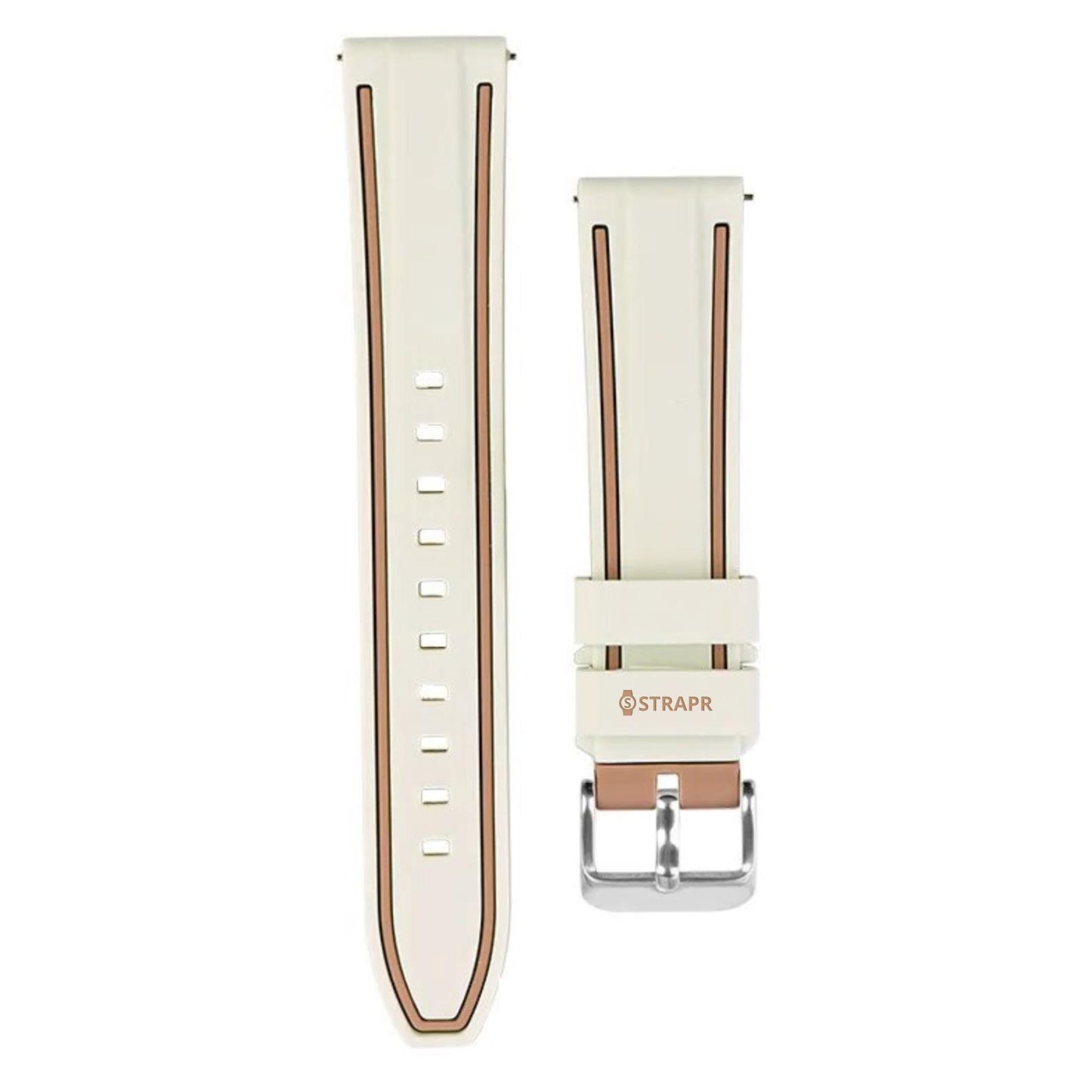 Bracelet strap Omega Swatch MoonSwatch blanc et marron