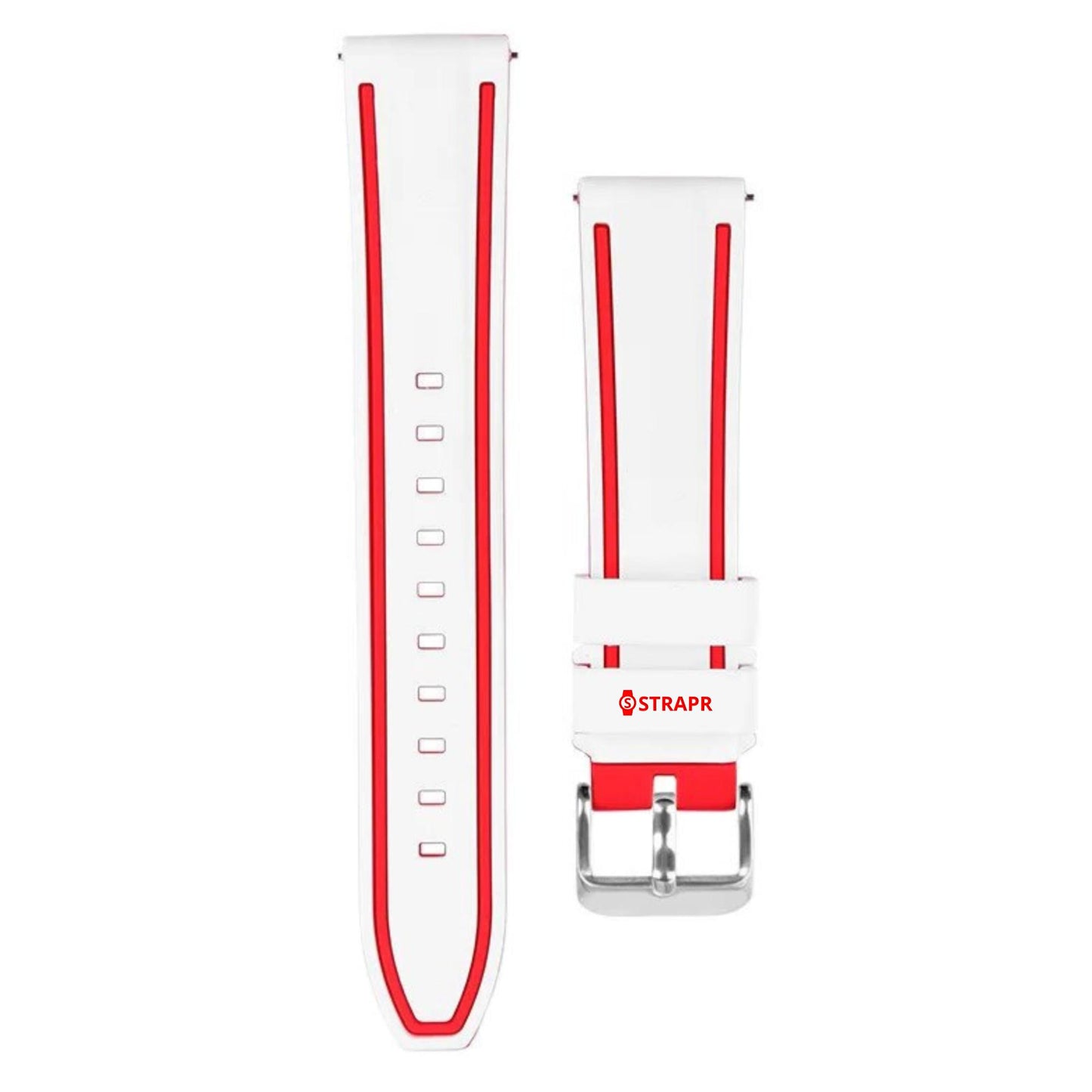 Bracelet strap Omega Swatch MoonSwatch blanc et rouge