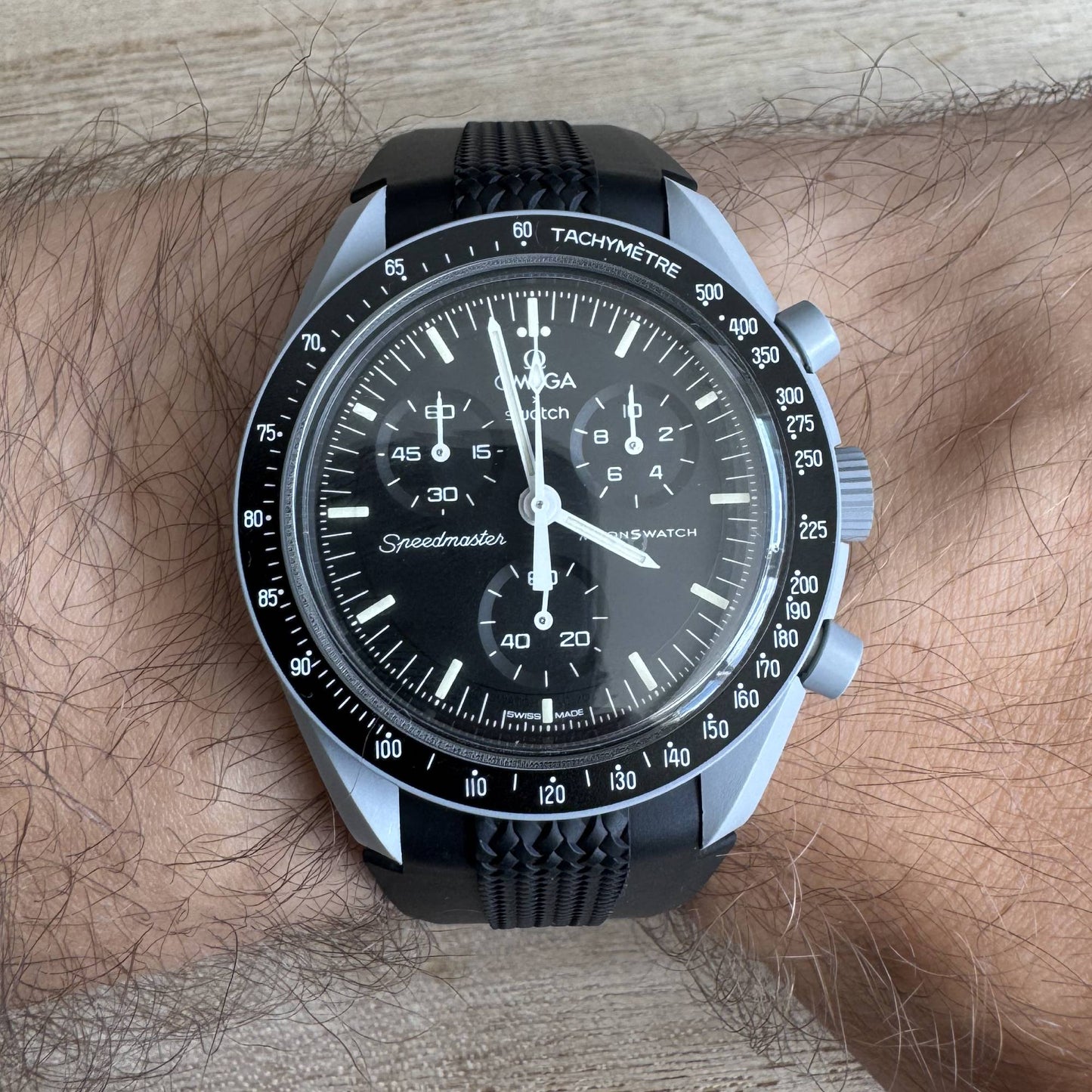 Brede Horlogebandje Omega x Swatch Moonswatch - Zwart