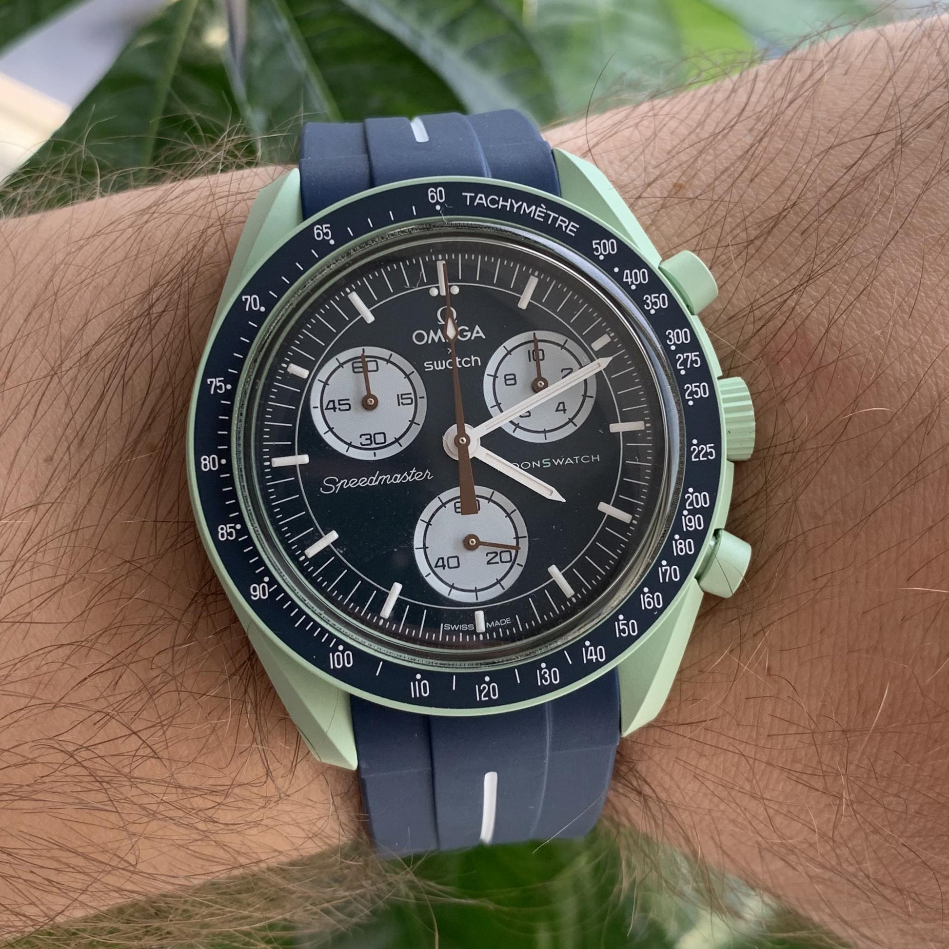 Horlogebandje Omega x Swatch Moonswatch - Blauw & Wit