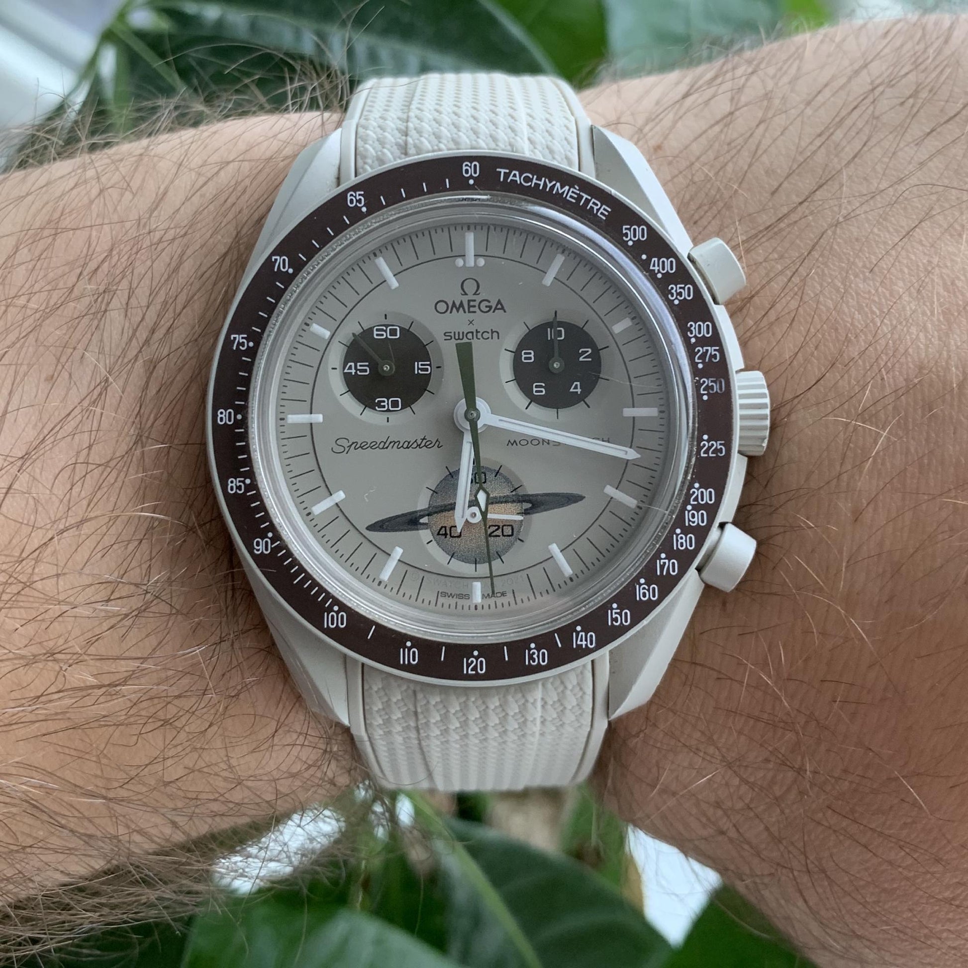 Omega Swatch MoonSwatch cinturino strap beige