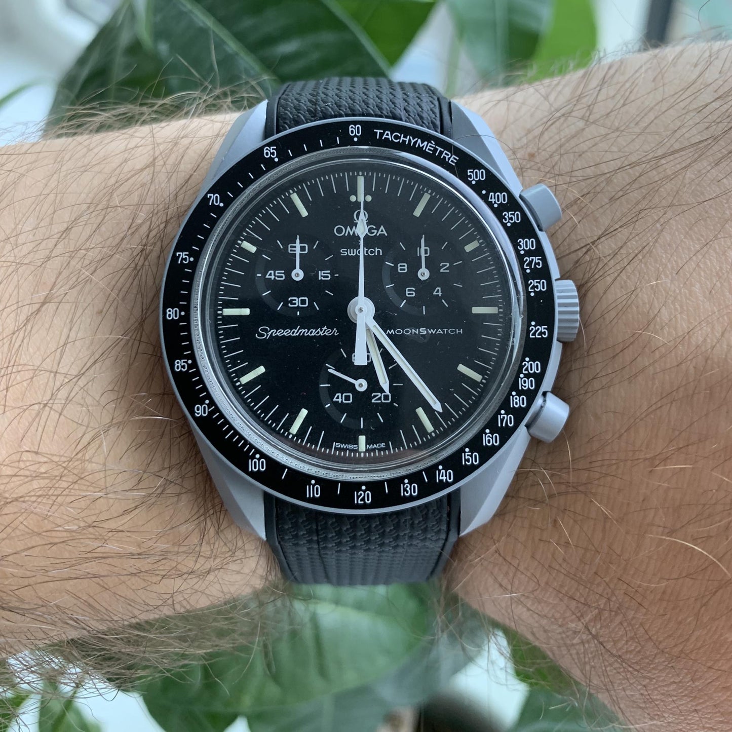 Bracelet strap Omega Swatch MoonSwatch noir
