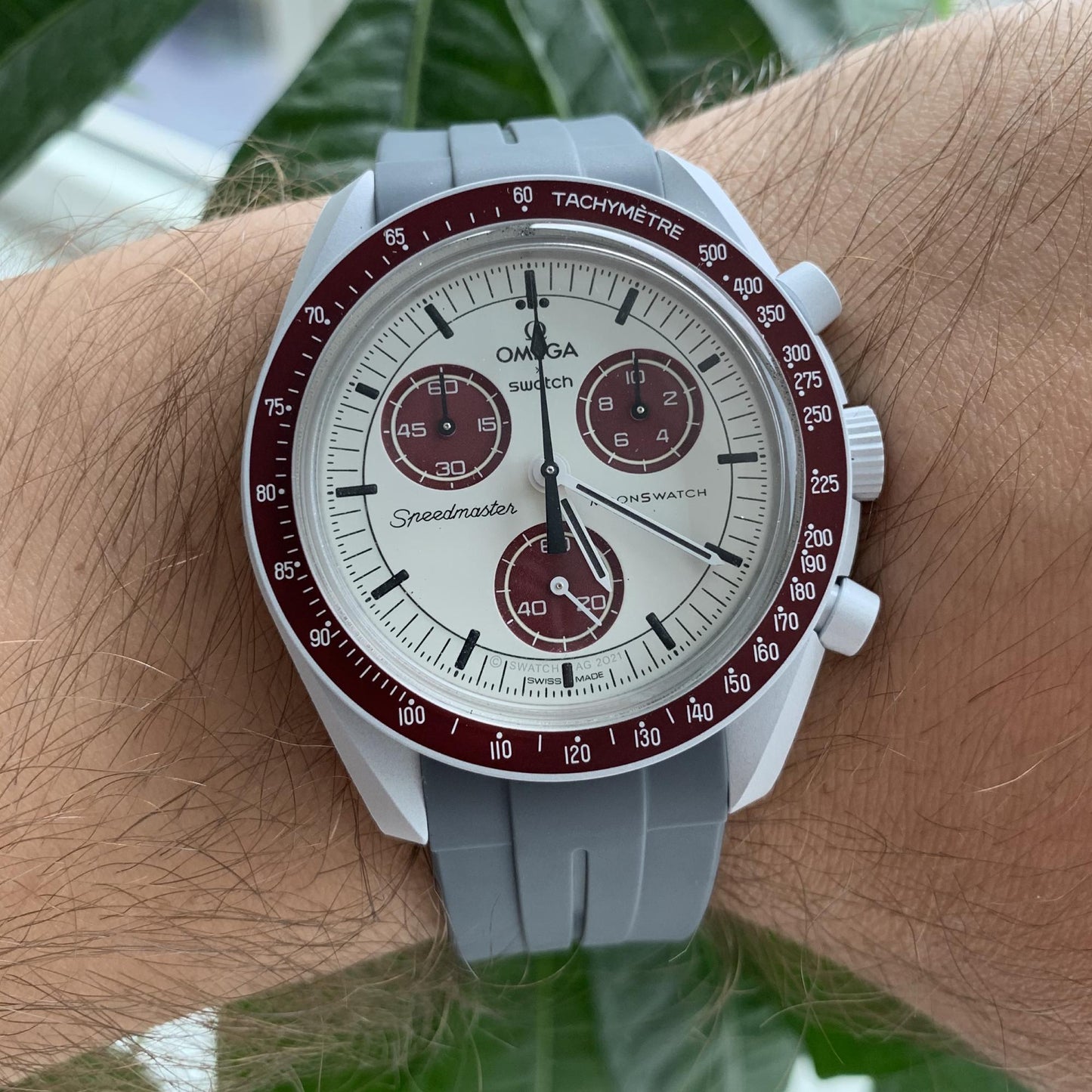 Armband strap Omega Swatch MoonSwatch grau