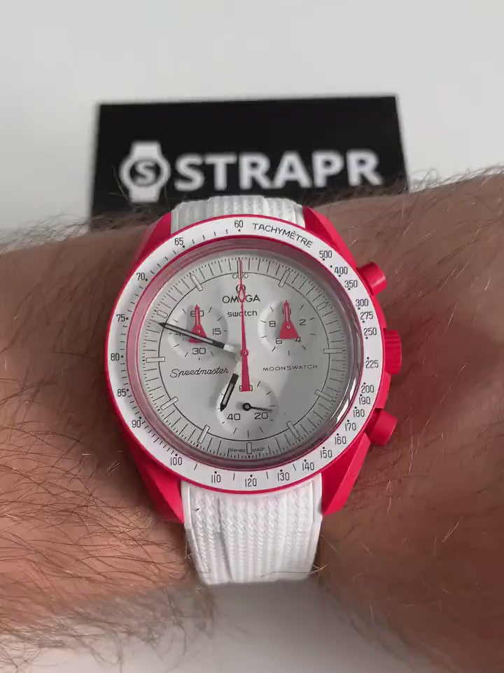 Omega Swatch MoonSwatch cinturino strap bianco