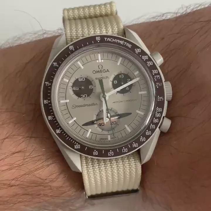 Omega Swatch MoonSwatch strap nylon beige