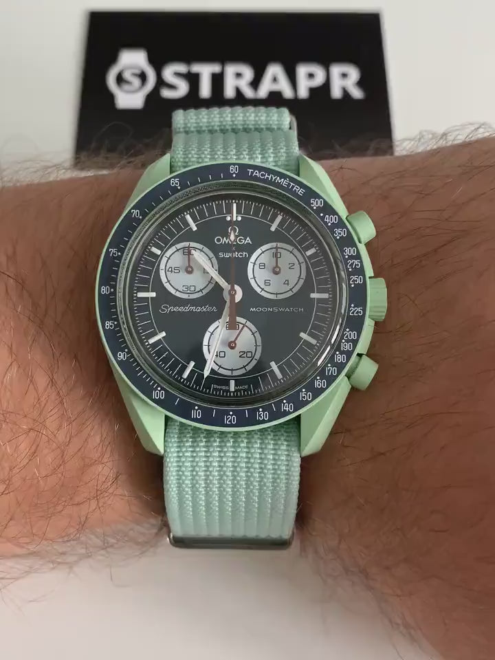 Omega Swatch MoonSwatch strap nylon turquoise blue