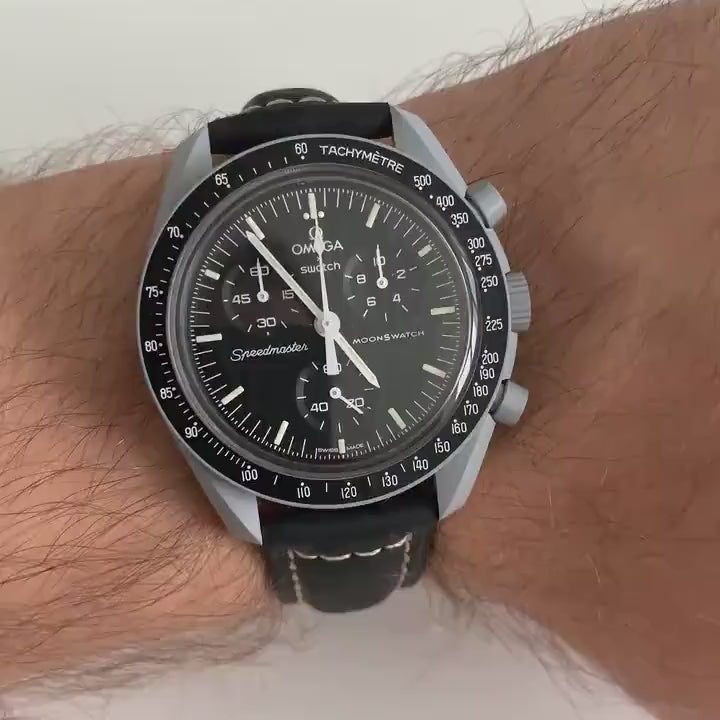 Omega Swatch MoonSwatch strap leather black