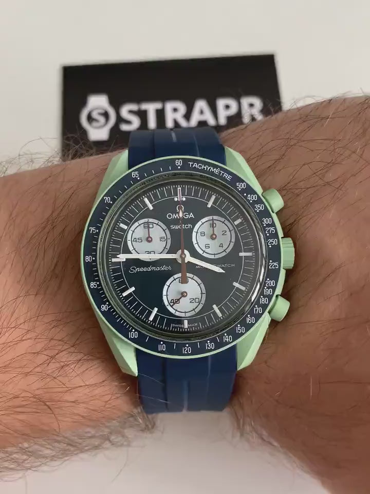 Omega Swatch MoonSwatch cinturino strap blu e blu