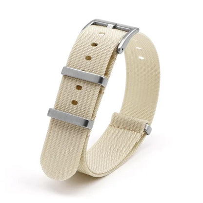Omega Swatch MoonSwatch cinturino strap nylon beige