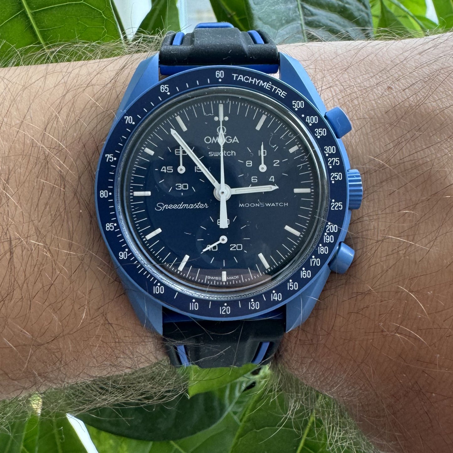 Omega Swatch MoonSwatch cinturino strap nero blu silicone