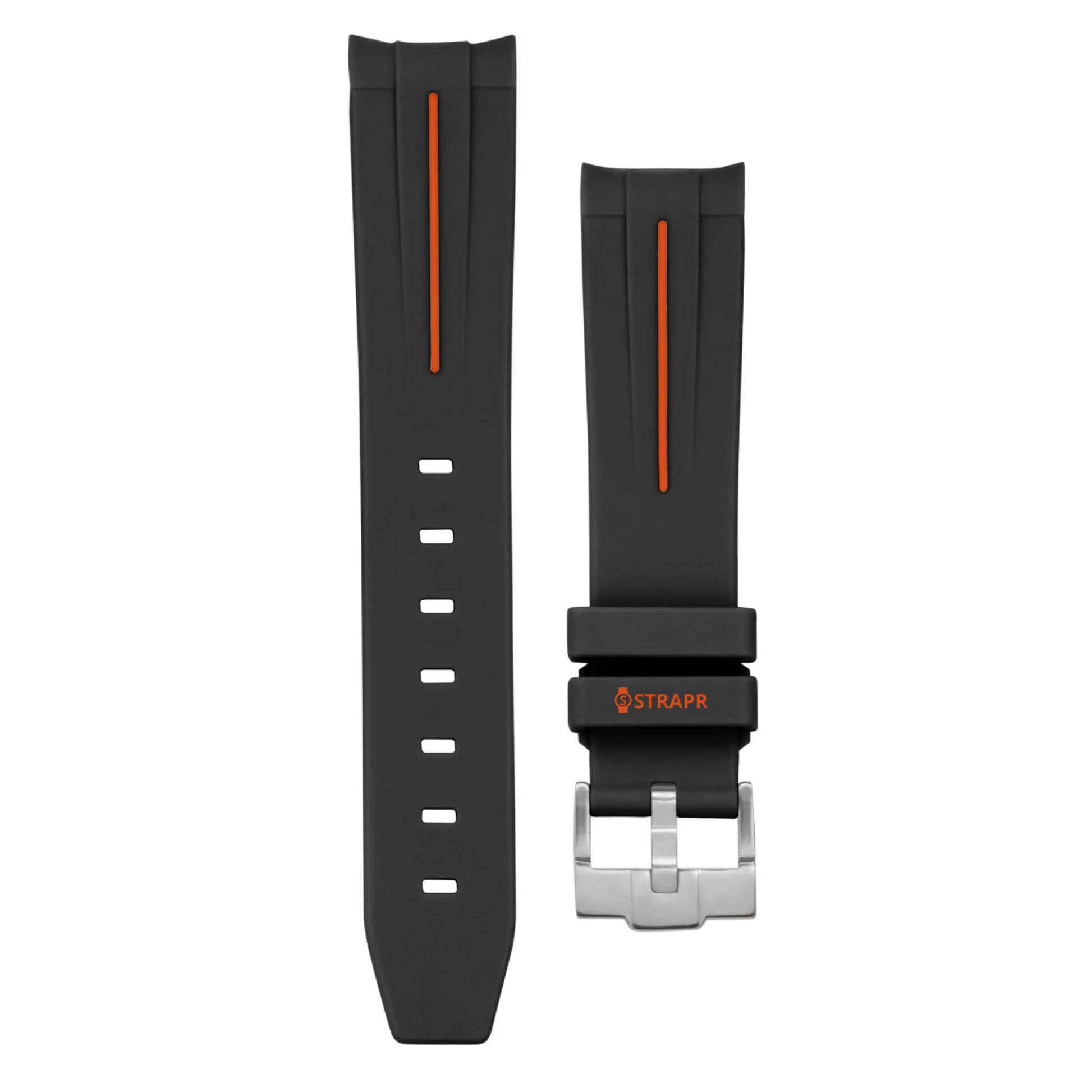 Armband strap Omega Swatch MoonSwatch schwarz und orange