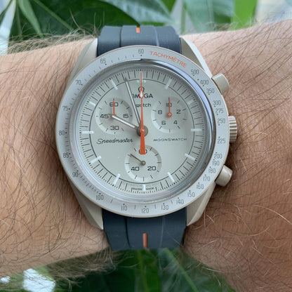 Horlogebandje Omega x Swatch Moonswatch - Zwart & Oranje