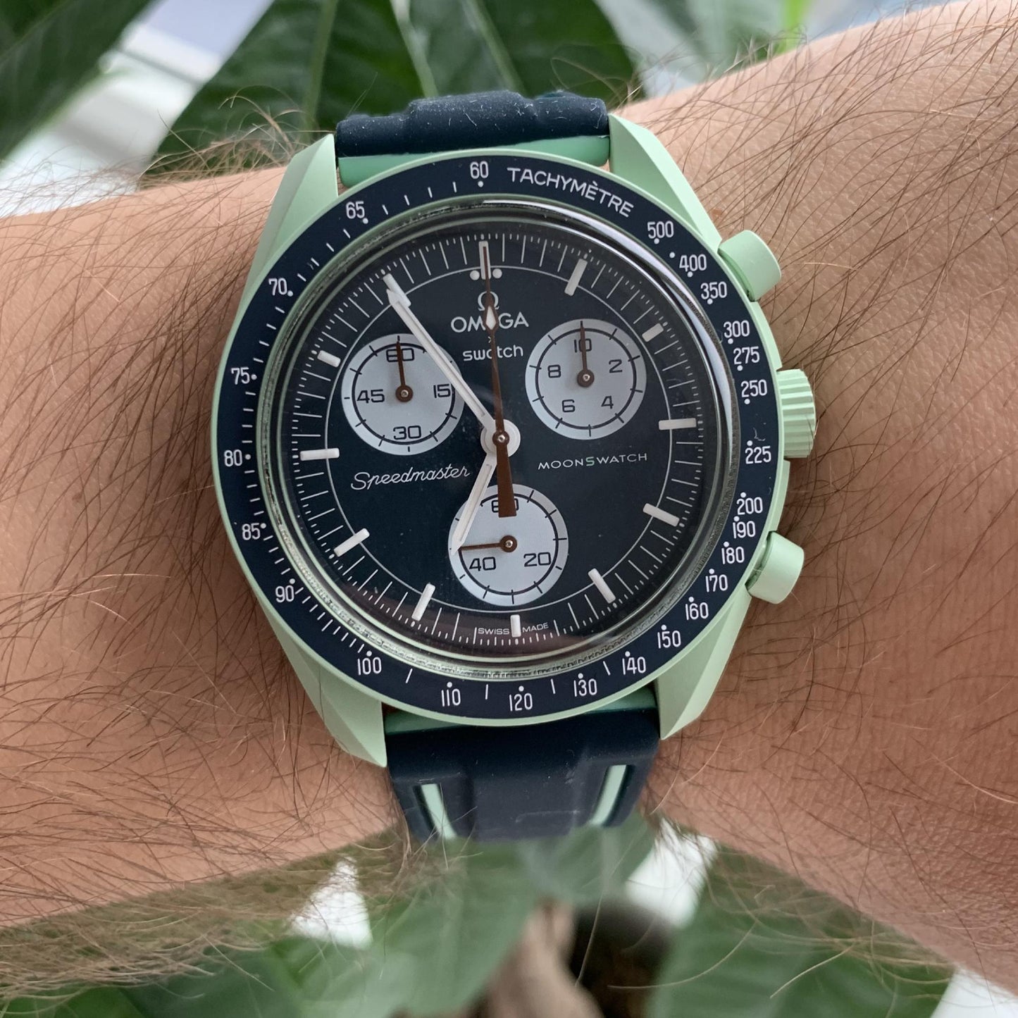 Armband strap Omega Swatch MoonSwatch blau silikon