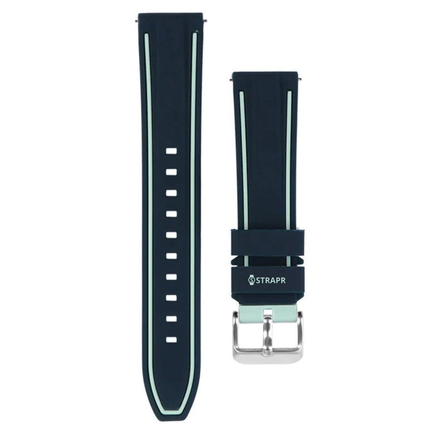 Armband strap Omega Swatch MoonSwatch blau silikon