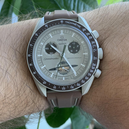 Siliconen Horlogebandje Omega x Swatch Moonswatch - Bruin