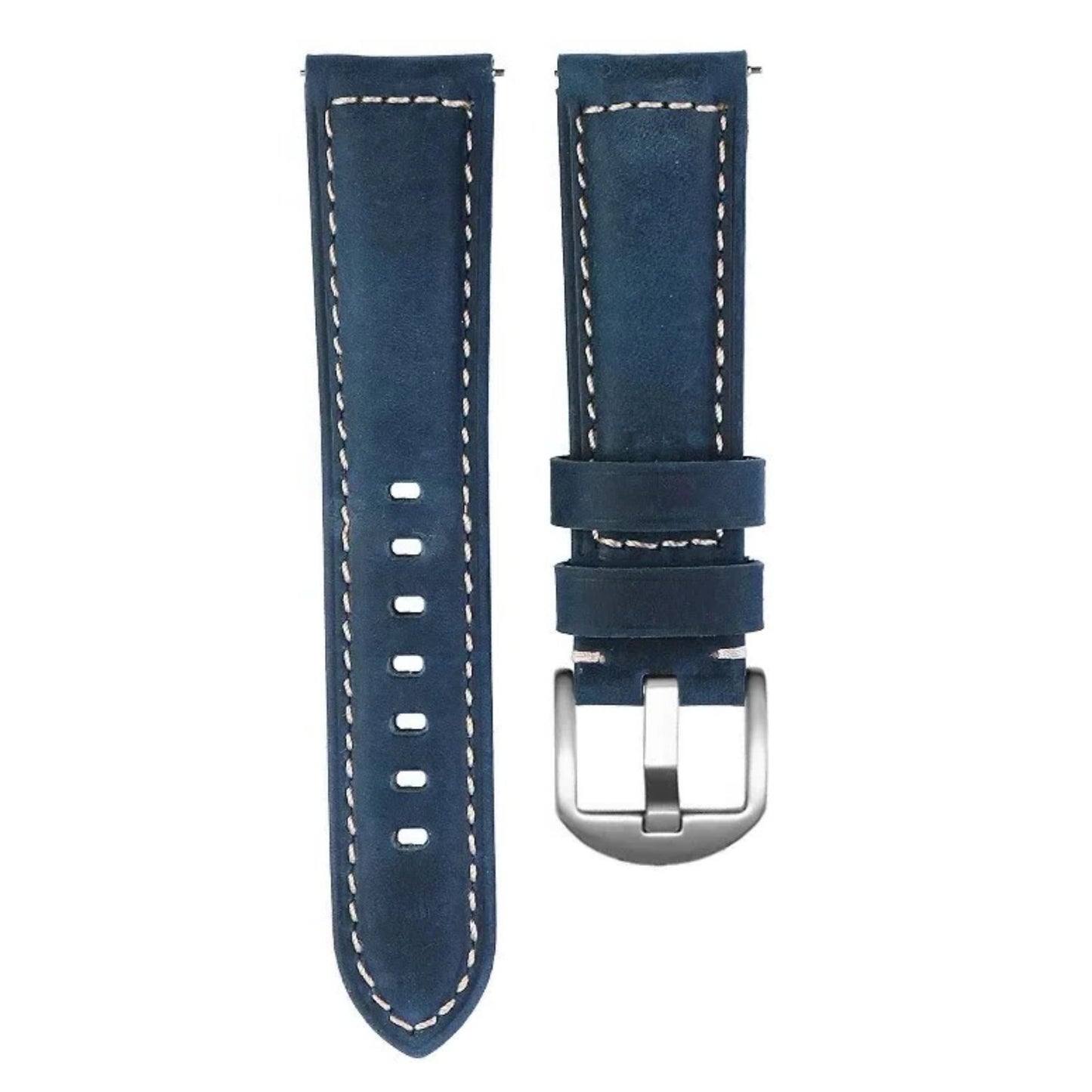 Armband strap Leder Omega Swatch MoonSwatch blau