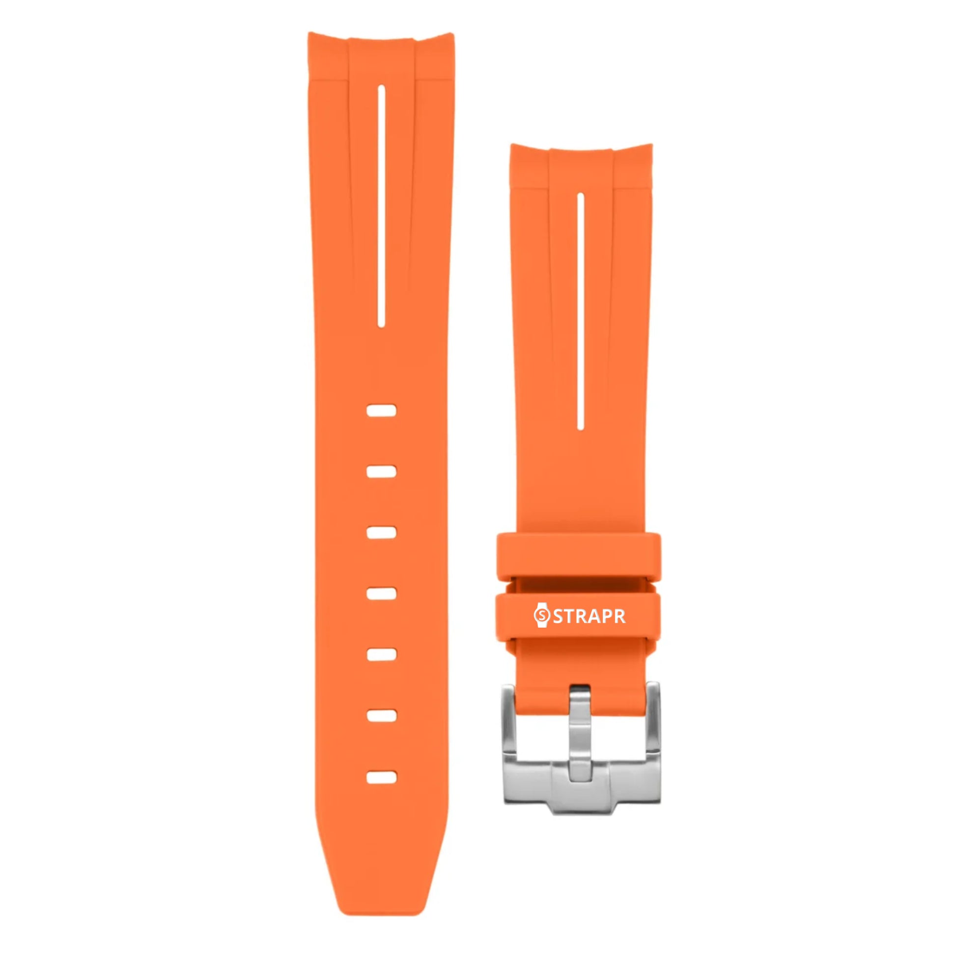 MoonSwatch strap orange and white