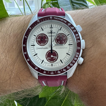 Omega Swatch MoonSwatch strap red wine silicone