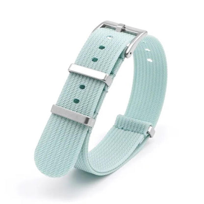 Bracelet strap nylon Omega Swatch MoonSwatch bleu turquoise