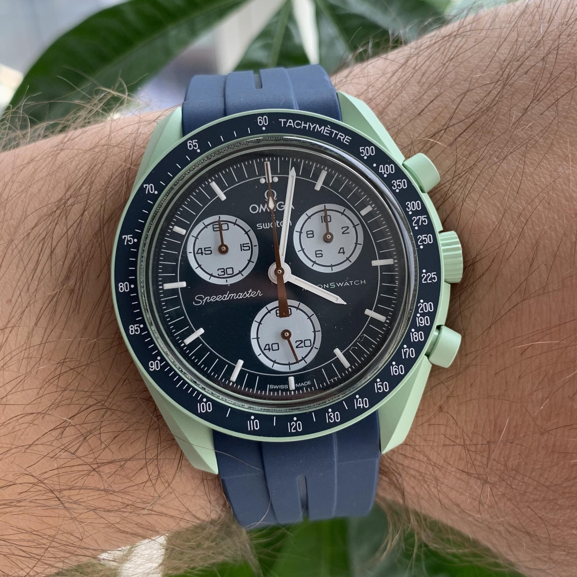 Armband strap Omega Swatch MoonSwatch blau