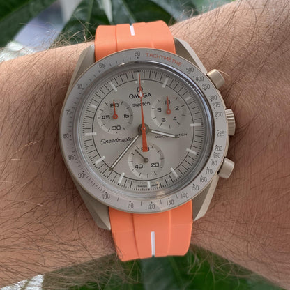 Horlogebandje Omega x Swatch Moonswatch - Oranje & Wit