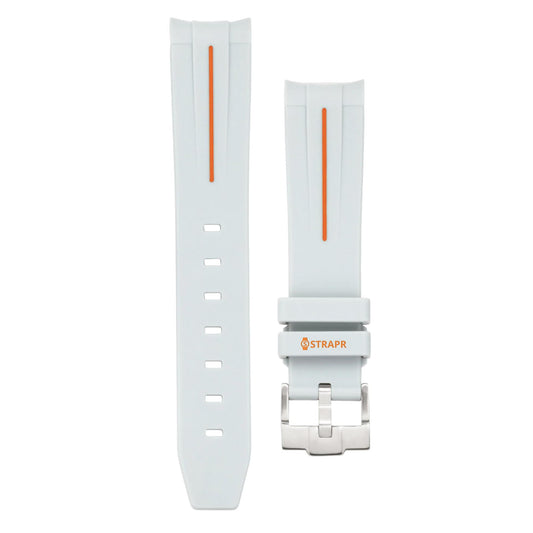 Armband strap Omega Swatch MoonSwatch hellgrau und orange
