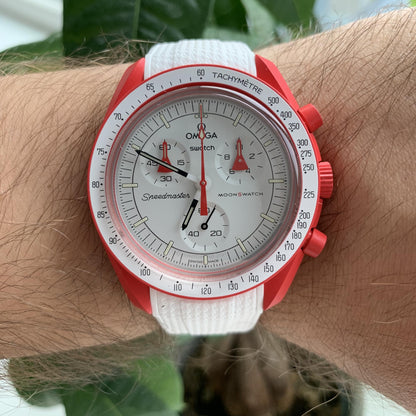 Premium Horlogebandje Omega x Swatch Moonswatch - Wit