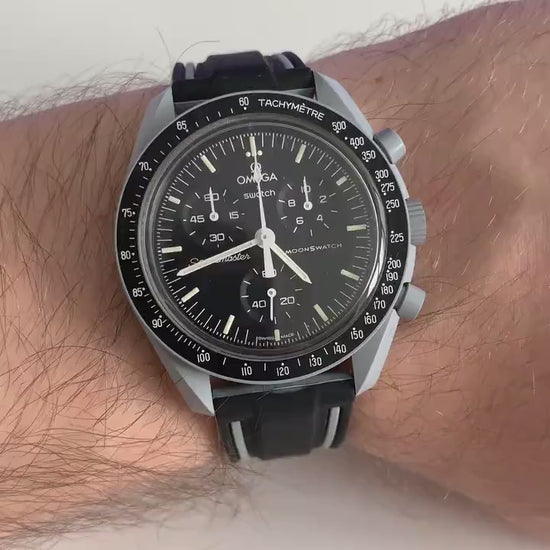 Siliconen Horlogebandje Omega x Swatch Moonswatch - Zwart