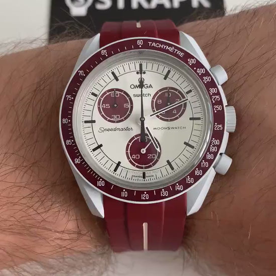 Omega Swatch MoonSwatch strap red wine