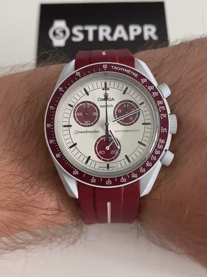 Omega Swatch MoonSwatch strap red wine