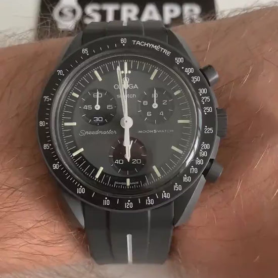 Armband strap Omega Swatch MoonSwatch schwarz und weiß