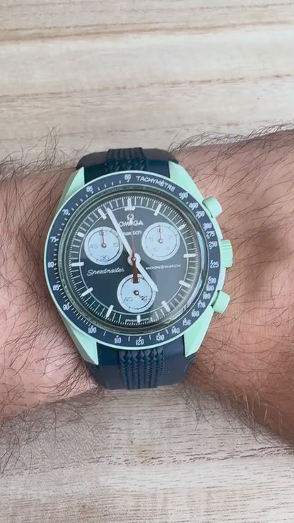 Bracelet strap Omega Swatch MoonSwatch bleu