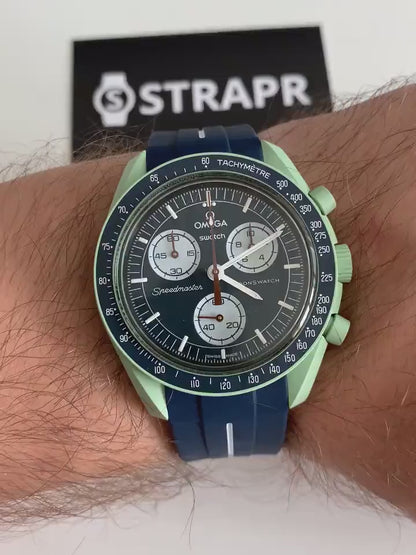 Horlogebandje Omega x Swatch Moonswatch - Blauw & Wit