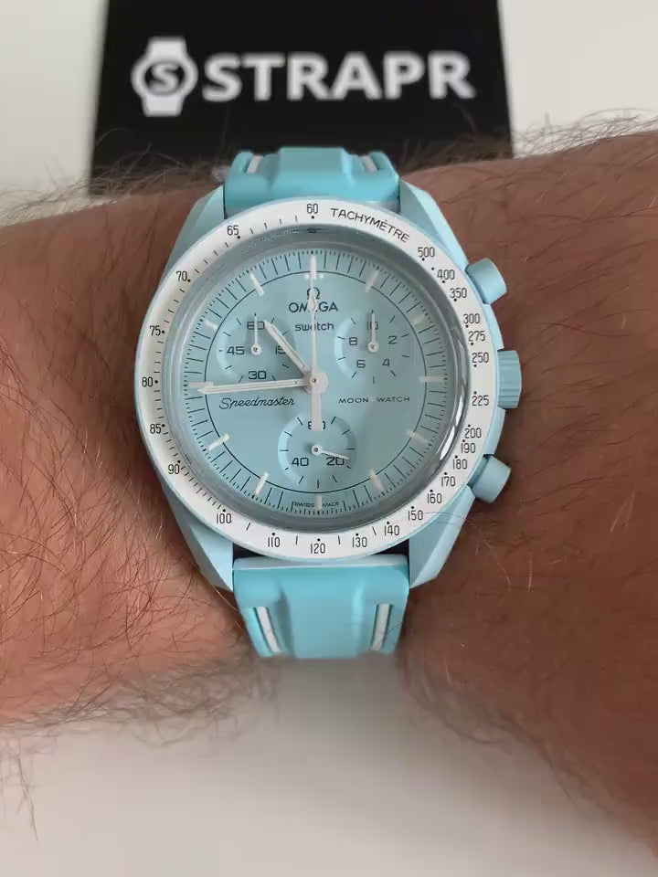 Silicone Strap Swatch Omega Moonswatch - Blue sky – Strapr