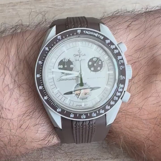 Brede Horlogebandje Omega x Swatch Moonswatch - Bruin