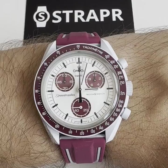 Omega Swatch MoonSwatch cinturino strap rosso vino silicone