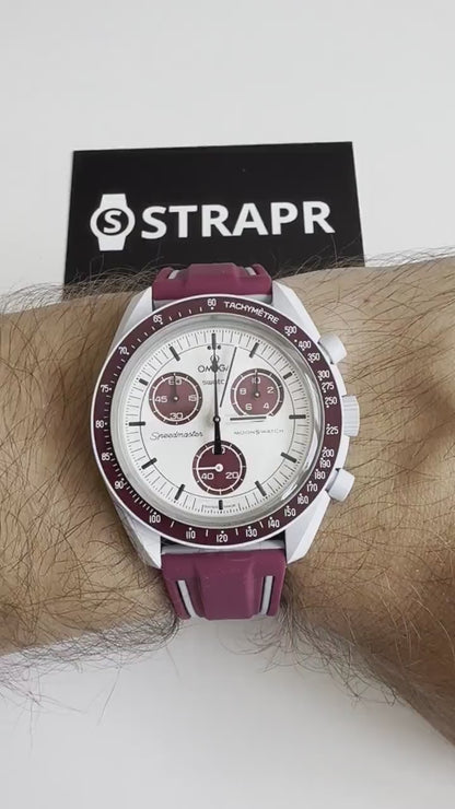 Omega Swatch MoonSwatch cinturino strap rosso vino silicone