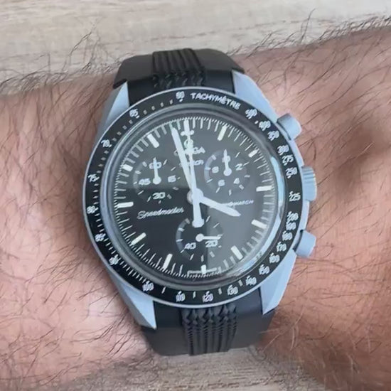 Brede Horlogebandje Omega x Swatch Moonswatch - Zwart