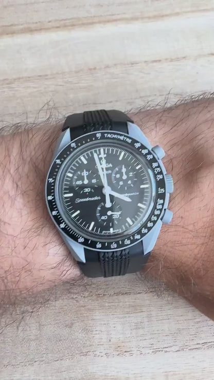 Brede Horlogebandje Omega x Swatch Moonswatch - Zwart