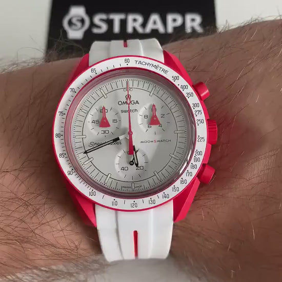 Omega Swatch MoonSwatch strap white and red